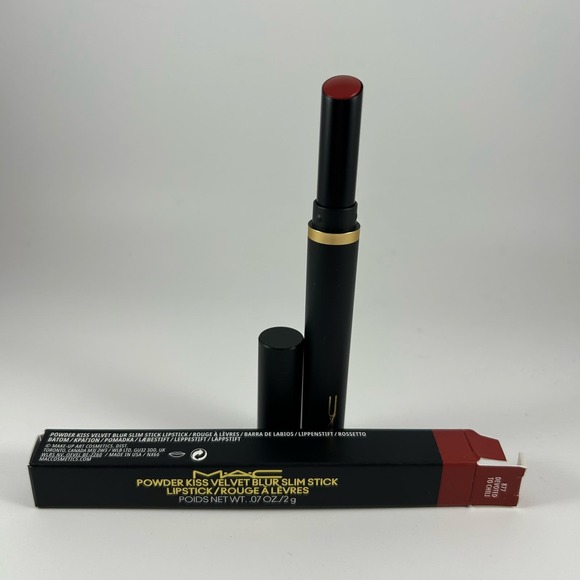 Mac Powder Kiss Velvet Blur Slim‎ Lipstick - 877 Devoted To Chili - New in Box! - Picture 1 of 2
